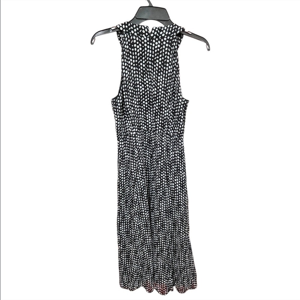 Tommy Hilfiger Womens Black White Polka Dot Halter Midi Dress Size 6 Chiffon - Picture 4 of 8